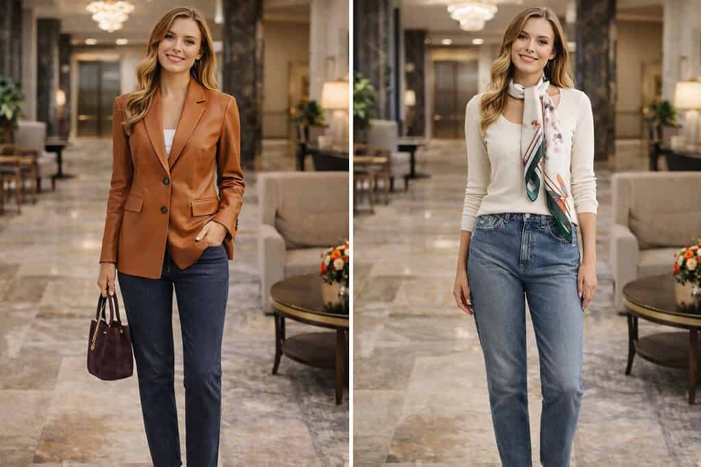 Silk Scarf or Suede Handbag