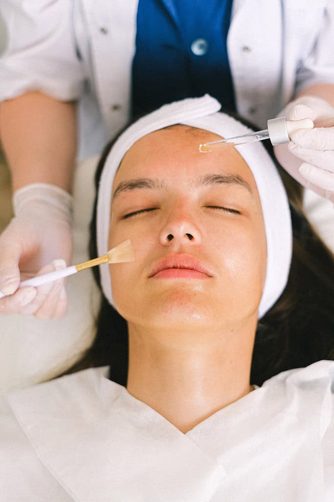 a woman at the derma doing skincare