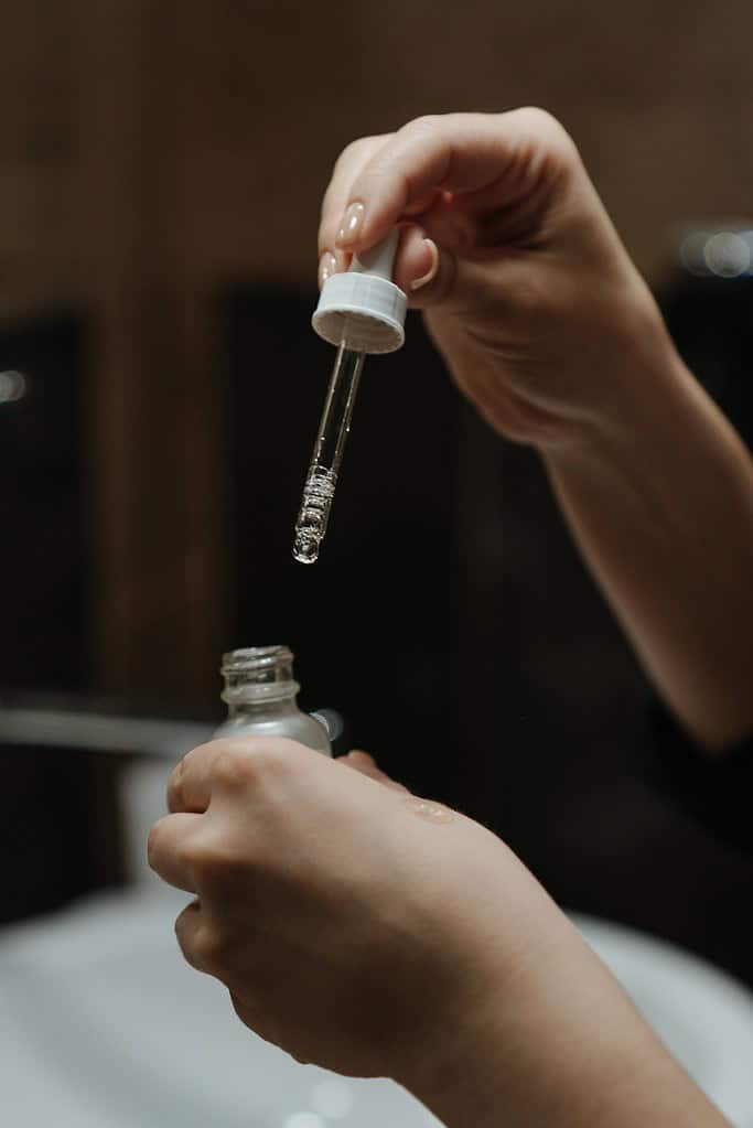 a serum held by a person
