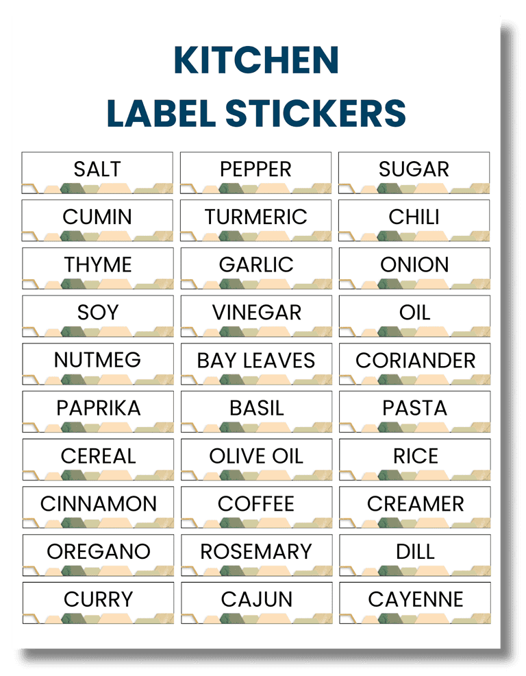 Bonus 3 — Kitchen Label Stickers