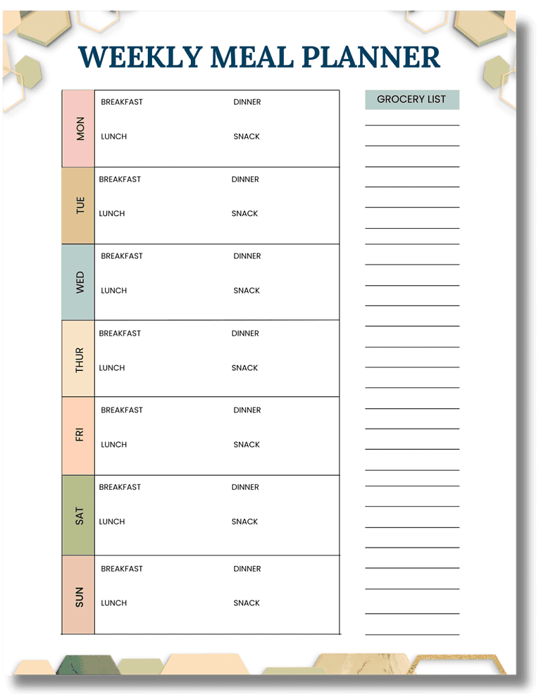 Bonus 2 — Weekly Meal Planner