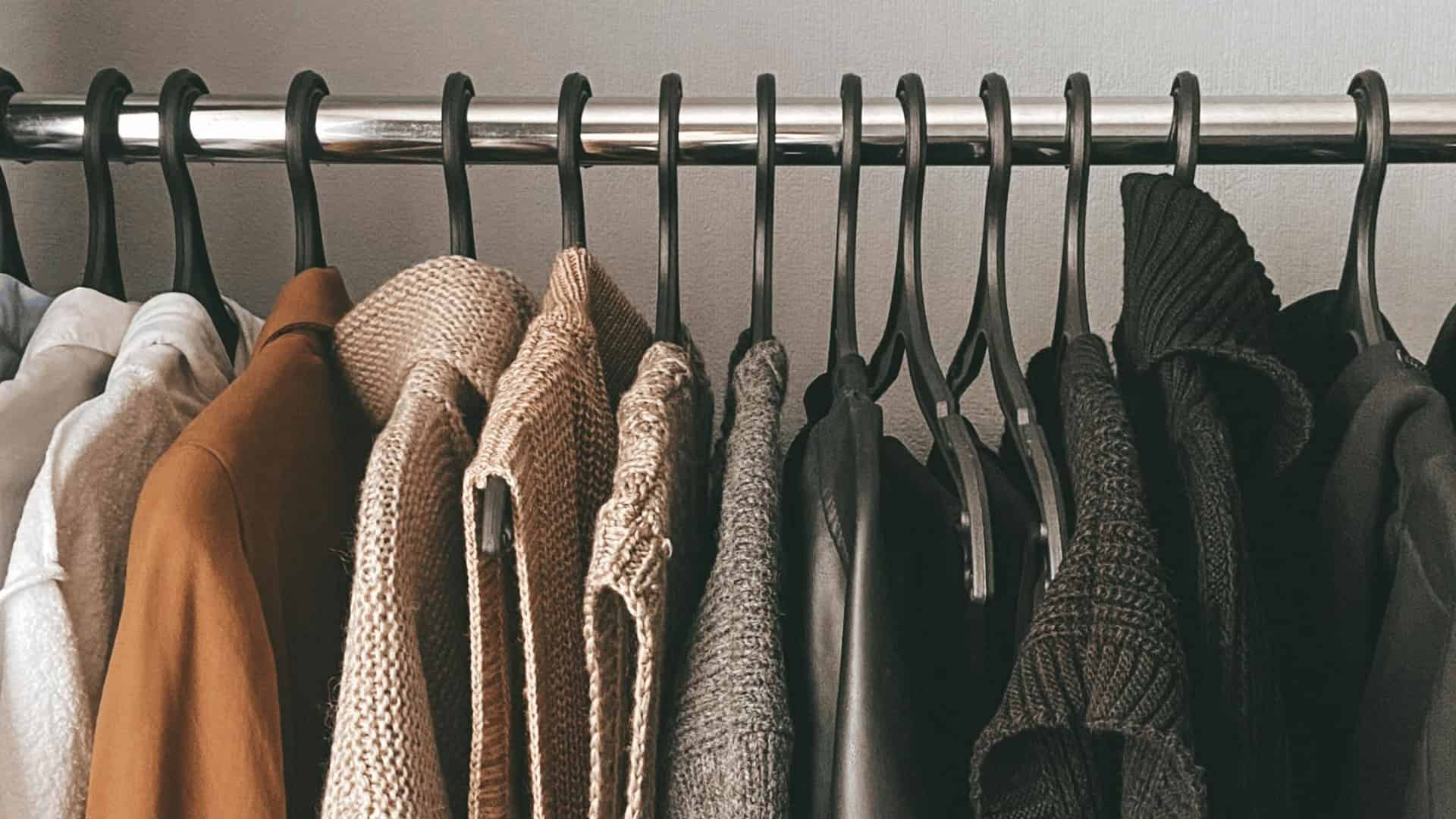 Sweaters Hanging on Hangers Sweaters Hanging on Hangers