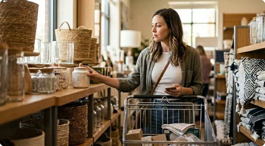 A woman buying things at a store