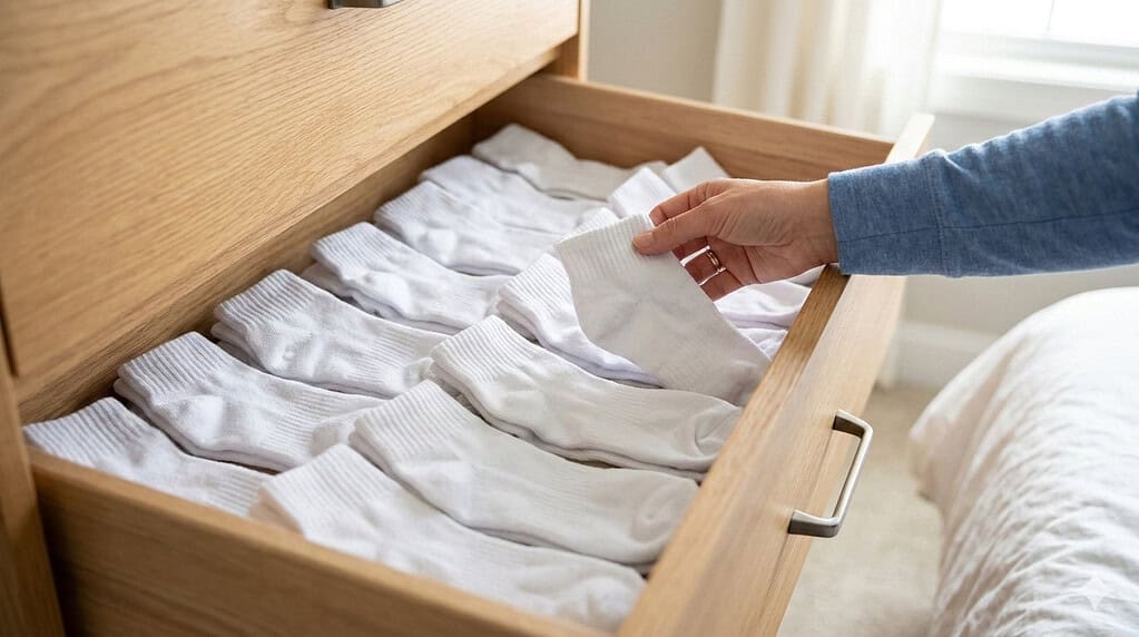 An organized sock drawer
