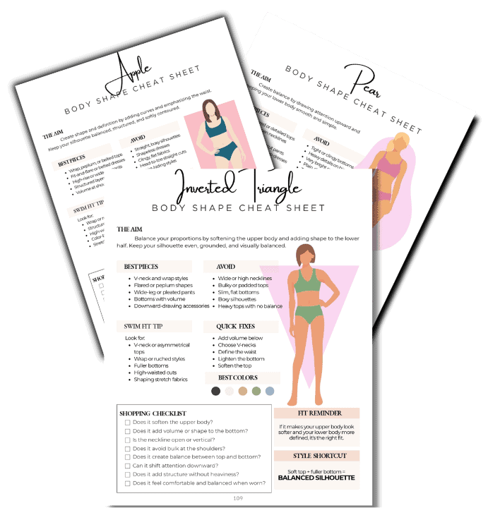 Body Shape Cheat Sheet printable