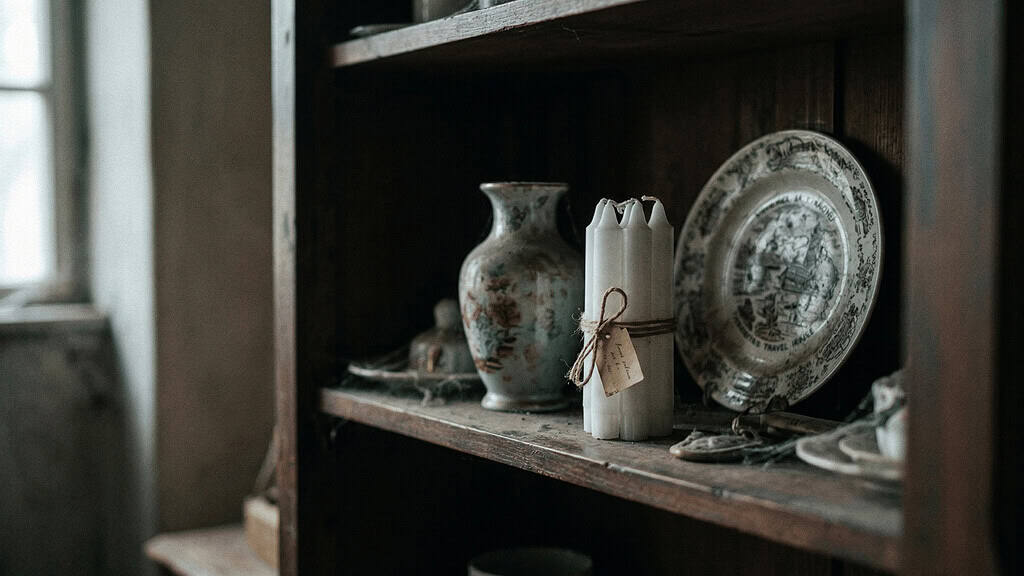 Sentimental gifts stored in a cabinet that carry guilt rather than gratitude
