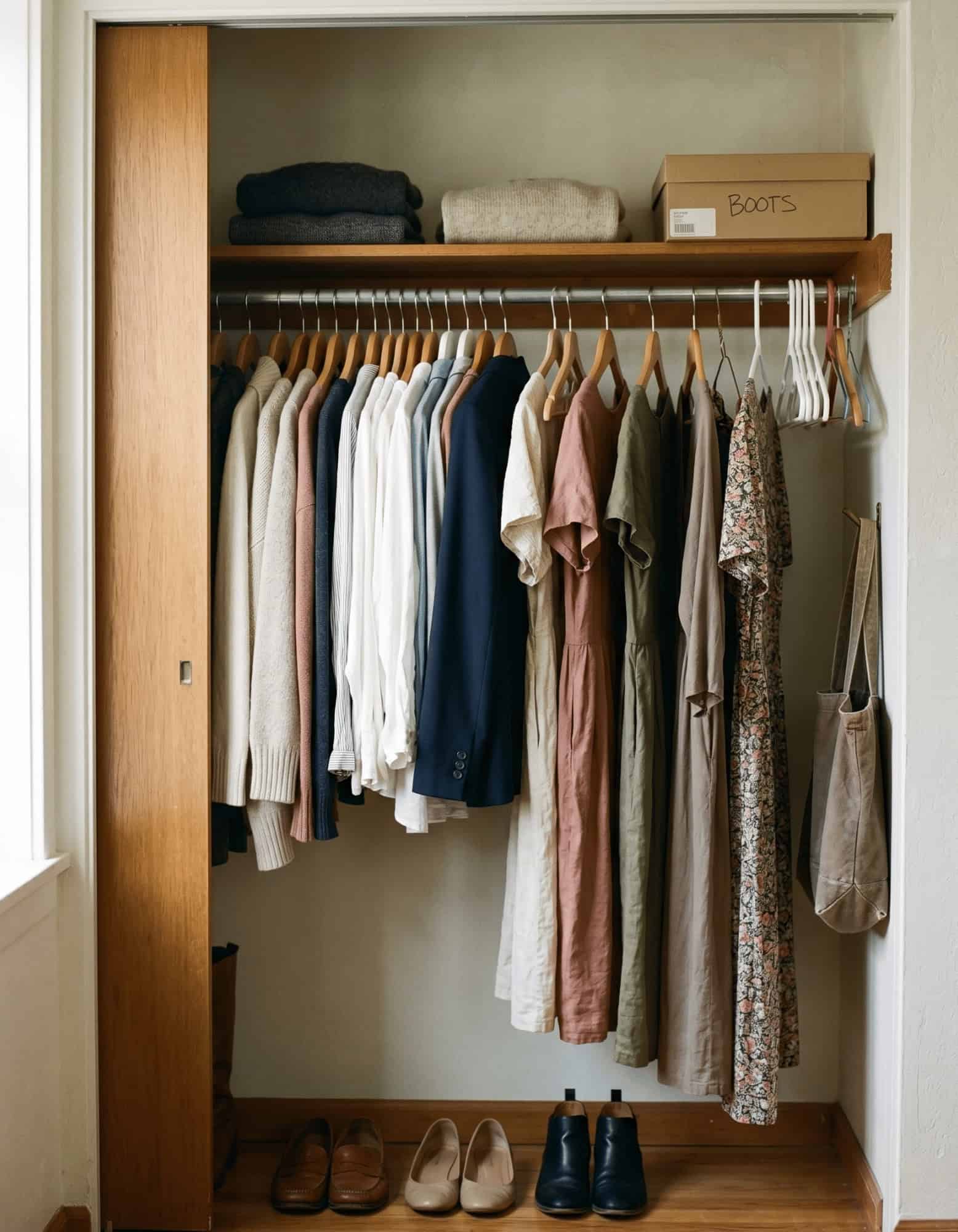 An overwhelming, cluttered closet