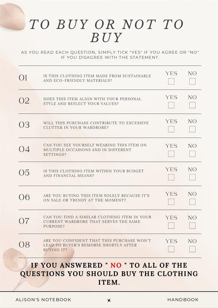 The Should I Keep It Self-Assessment — sample page from the handbook