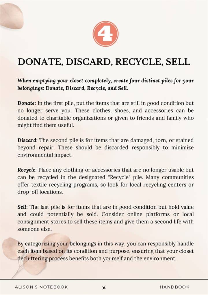 The Donate Sell Recycle Discard Decision Tree — sample page from the handbook
