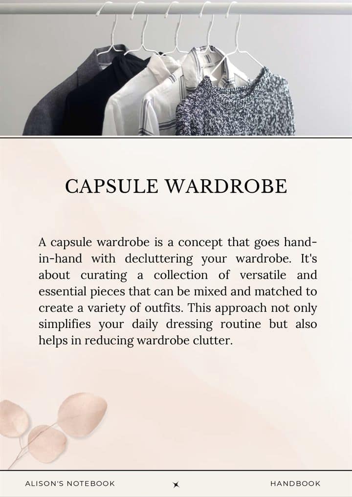The 30-Piece Capsule Wardrobe Builder — sample page from the handbook