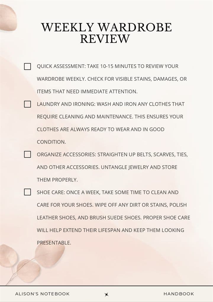 The Reverse Hanger Technique and Weekly Review — sample page from the handbook